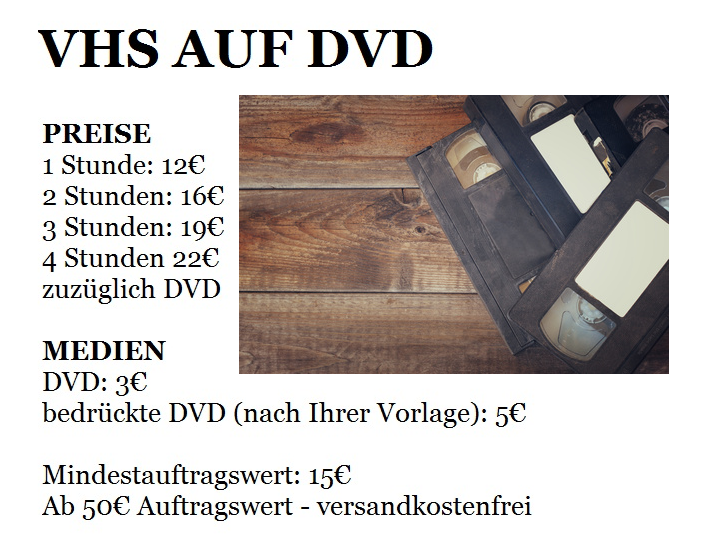 VHS, Video 8, HDV, Video-Kassetten auf DVD/USB-Stick digitalisieren und retten – Bild 3