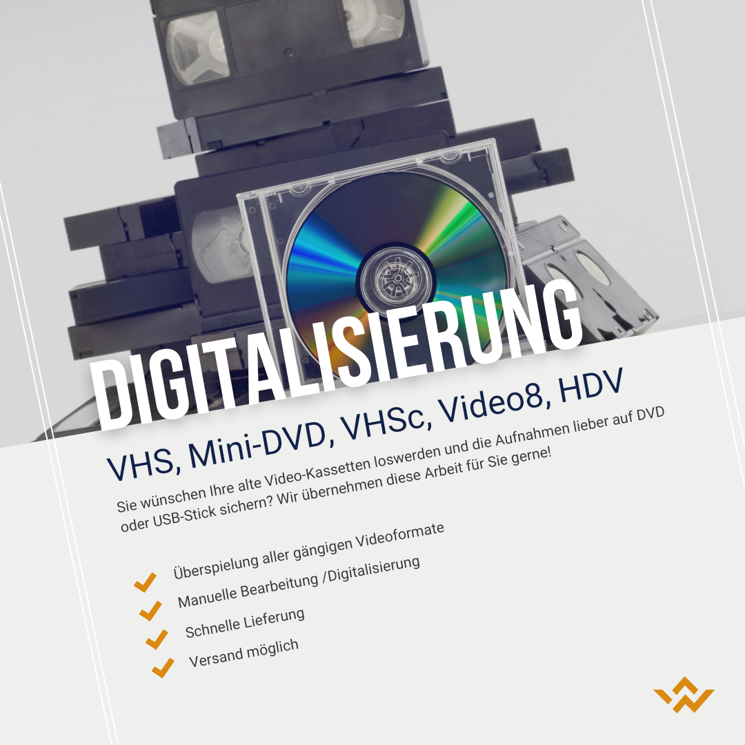 VHS, Video 8, HDV, Video-Kassetten auf DVD/USB-Stick digitalisieren und retten