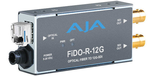 AJA FiDO-R-12G 1-Channel Single-Mode LC Fiber to 12G-SDI Receiver