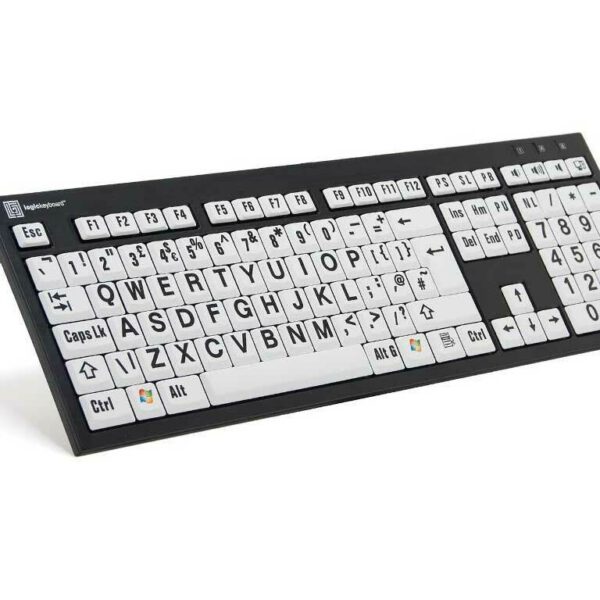 LogicKeyboard XL-Print PC-Slim -Black on White- engl. (Nero)