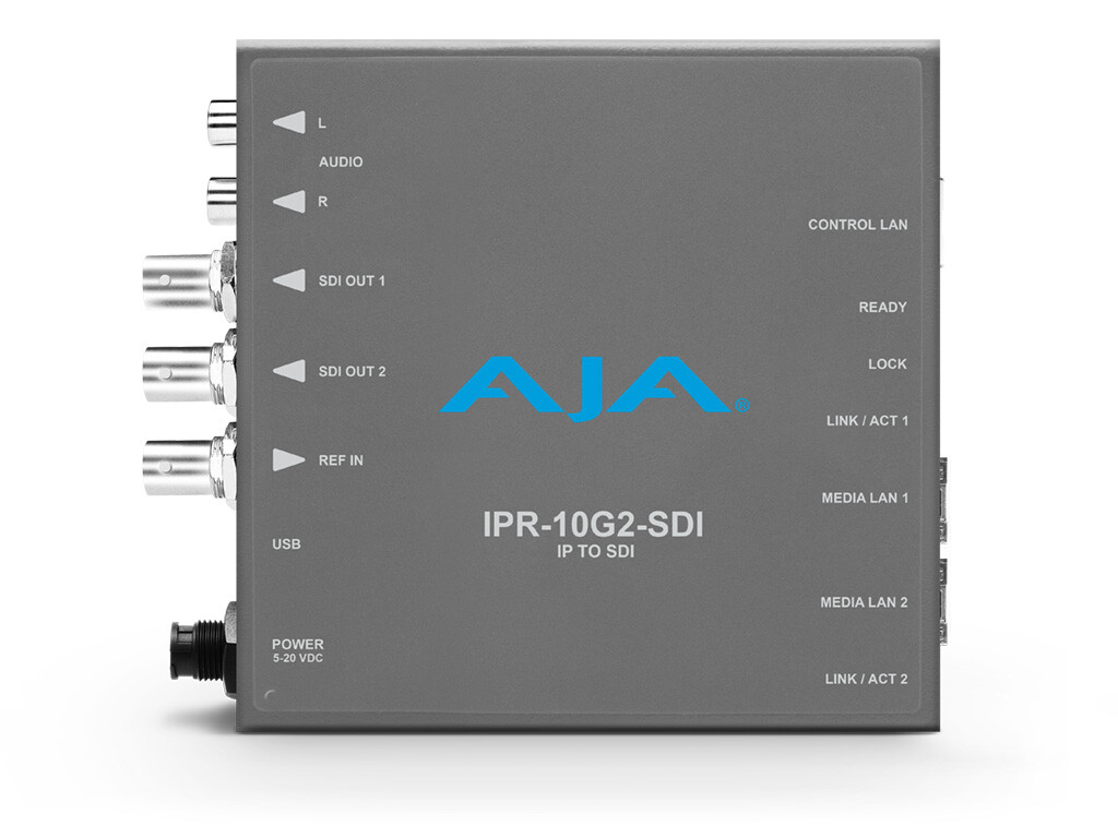 AJA IPR-10G2-SDI Bridging HD SMPTE ST 2110 Video and Audio to 3G-SDi