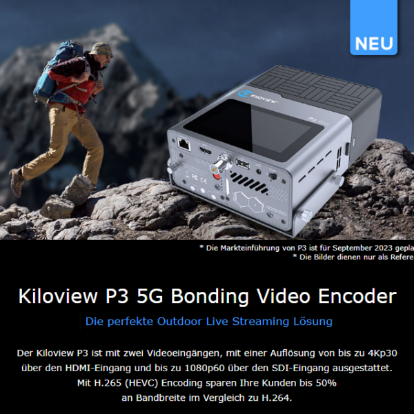 Kiloview P3 (5G Bonding Video Encoder)Premium-Encoder für Outdoor-Live-Streaming