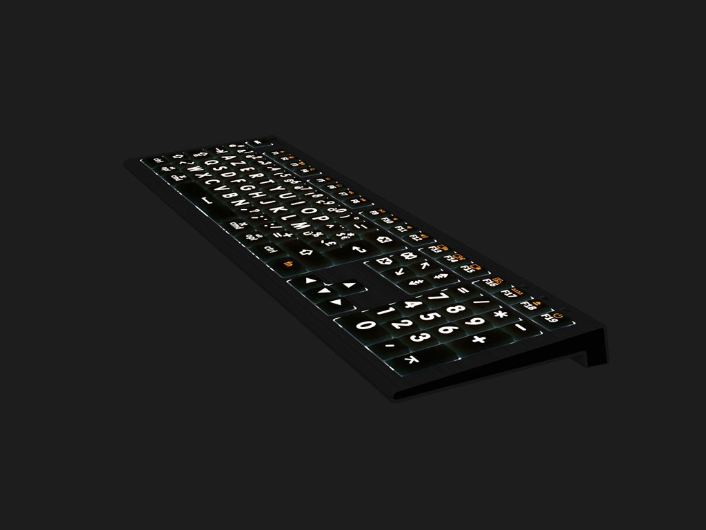 LogicKeyboard XL-Print Astra 2 White on Black FR (Mac) – Bild 4