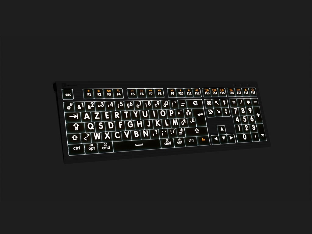 LogicKeyboard XL-Print Astra 2 White on Black FR (Mac) – Bild 6