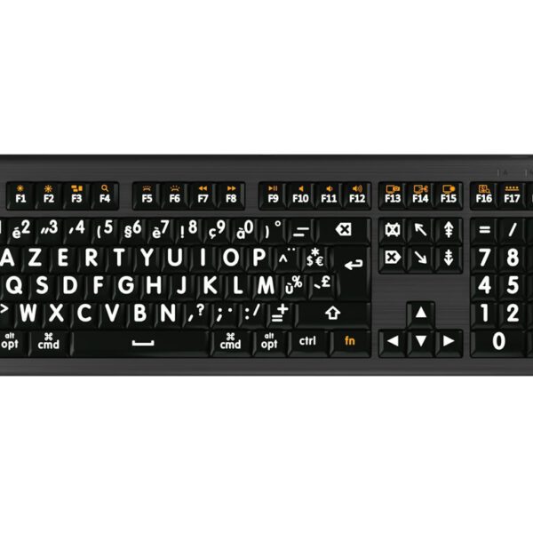 LogicKeyboard XL-Print Astra 2 White on Black FR (Mac)