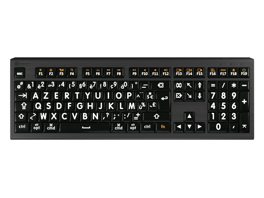 LogicKeyboard XL-Print Astra 2 White on Black FR (Mac)