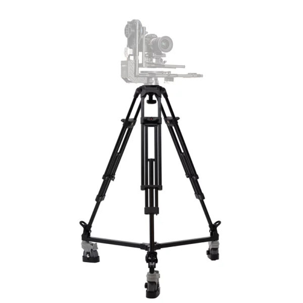 Aluminum PTZ Tripod w/ 100mm Flat Base & Dolly, Quick Release Plate, 88 lbs.