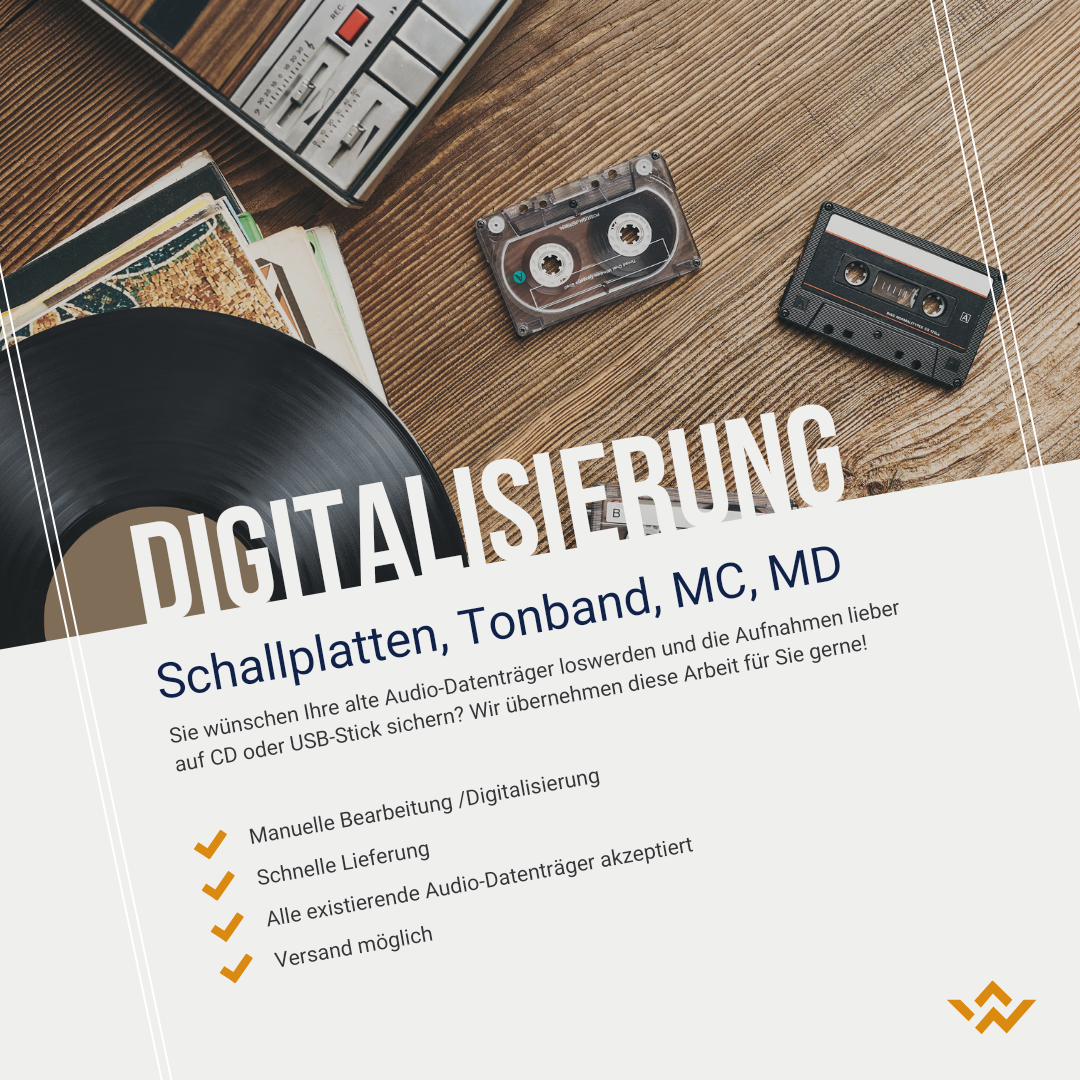 Schallplatten, Tonband, MC, MD - Digitalisierung auf CD/USB-Stick
