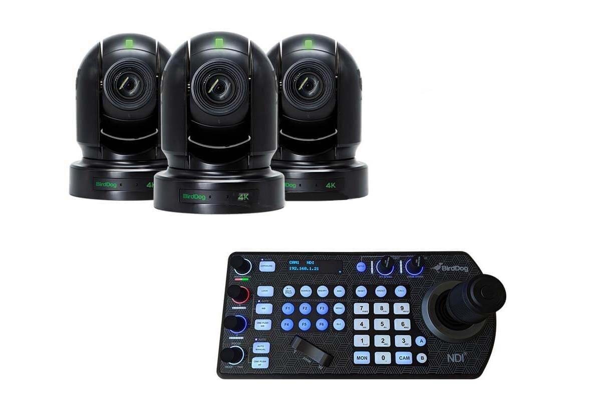 BirdDog 3x P400 Black and 1x FREE PTZ Keyboard