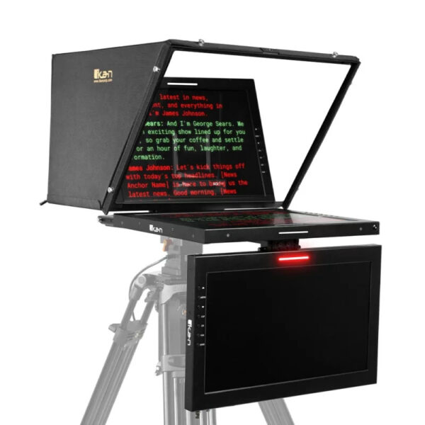 Ikan 19 " PTZ Teleprompter w/ Widescreen Monitor, Talent Monitor & Travel Kit